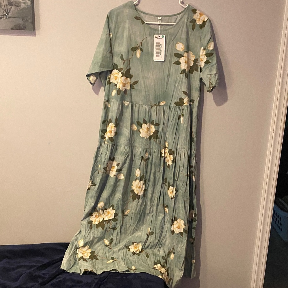 Floral Green Dress